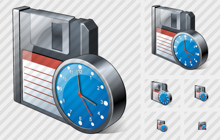 Icone Floppy Disk Clock