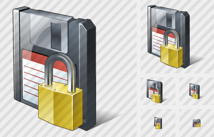 Floppy Disk Locked Icon