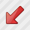 Arrow Left Down Red Icon