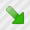 Arrow Right Down Green Icon