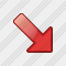 Arrow Right Down Red Icon