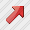 Arrow Right Up Red Icon