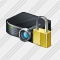 Projector Black Locked Icon