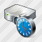 Projector White Clock Icon