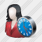User Woman Clock Icon
