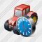 Wheeled Tractor Clock Icon