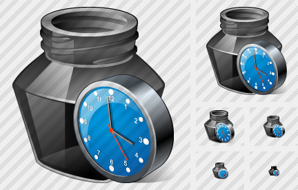 Ink Pot Clock Icon