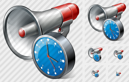 Megaphone Clock Icon