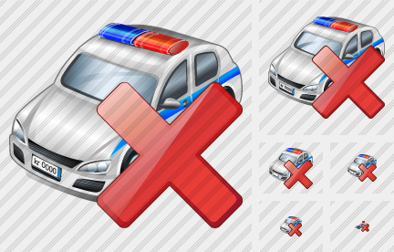 Police Car Delete Icon