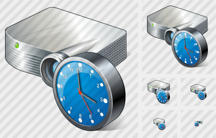 Projector White Clock Icon