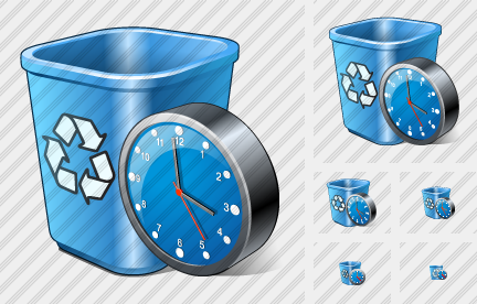 Recycle Bin Clock Icon