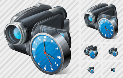 Video Camera Clock Icon