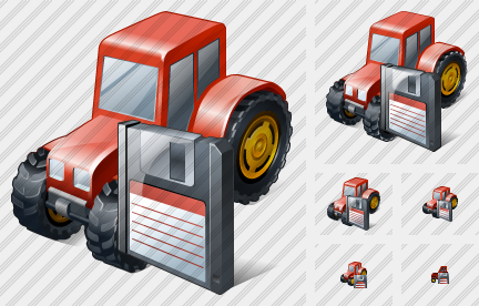 Wheeled Tractor Save Icon