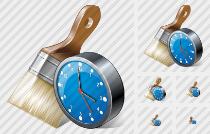 Wide Brush Clock Icon