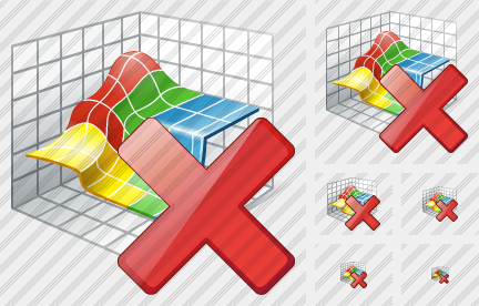 Icone 3D Graph Delete