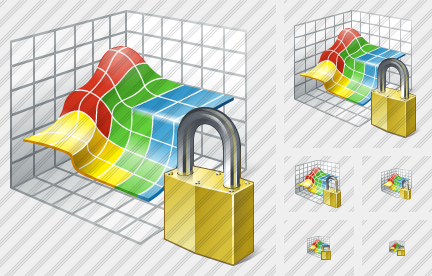 3D Graph Locked Icon