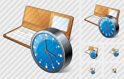 Check Book Clock Icon