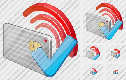 Contactless Chip Card Ok Icon