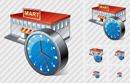 Grocery Shop Clock Icon