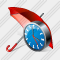 Umbrella Clock Icon