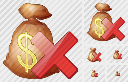 Money Bag Delete Icon