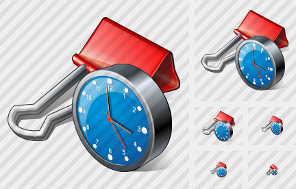 Icone Paper Clip Clock